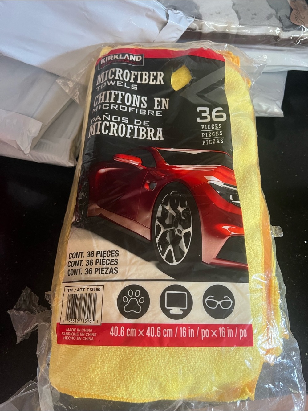 20pcs Kirkland Signature ultra-plush microfiber towels designed for automotive
